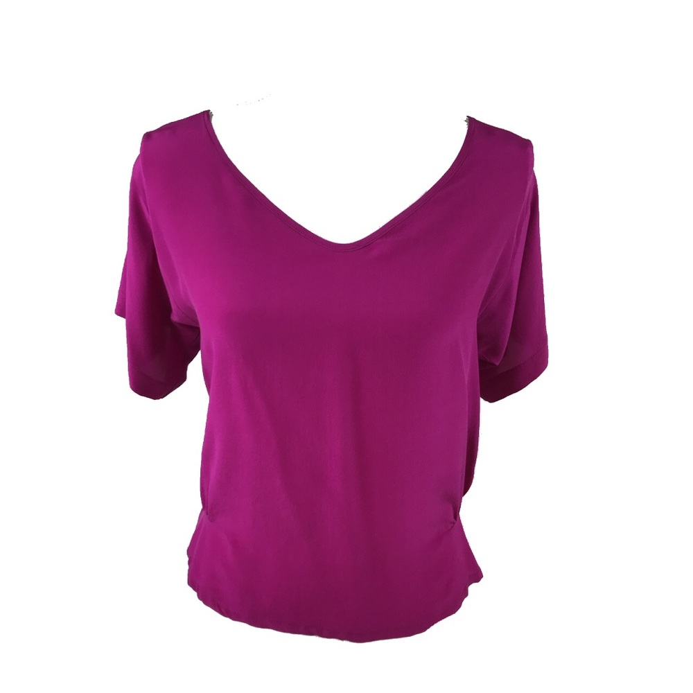 Pink, MYNE. 100% silk women’s top w/ open back